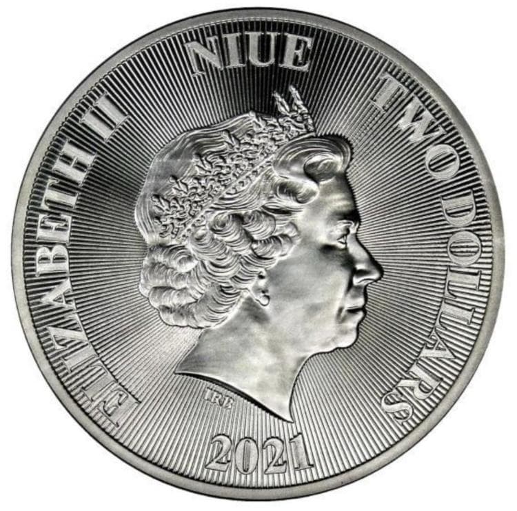 2021年 ニュージーランド 銀貨 エリザベス2世 ニウエ カプセル入り 1oz