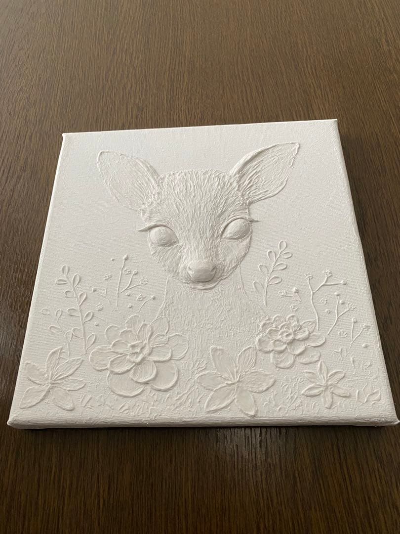 テクスチャーアート 花畑の子鹿