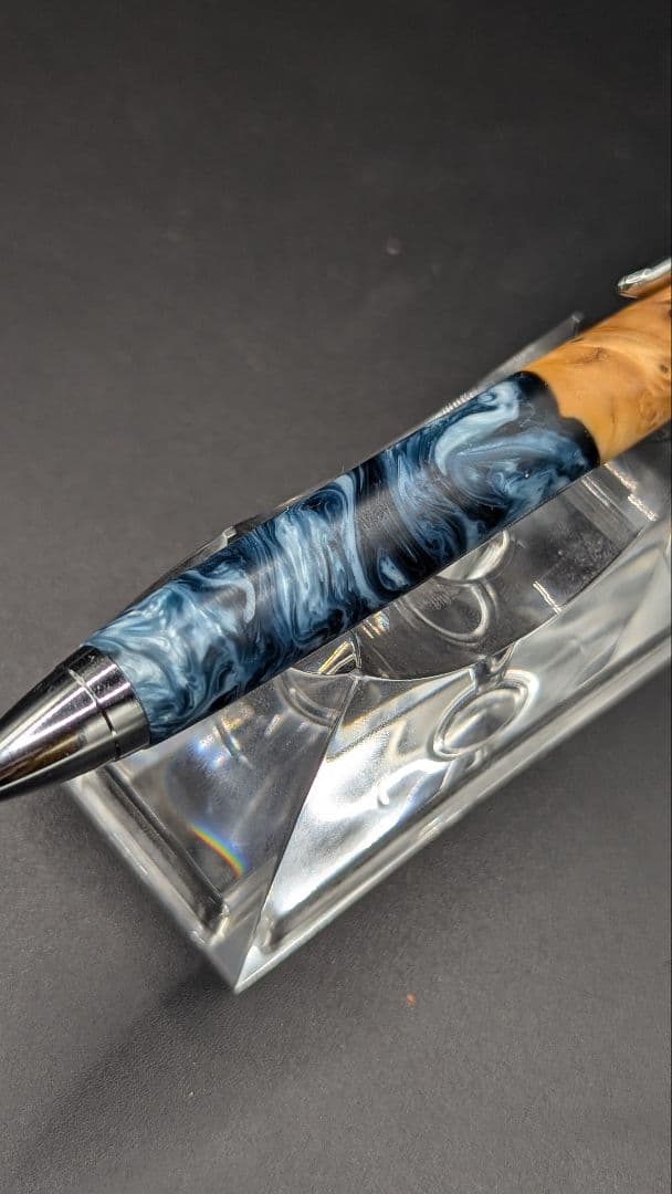 207ペン工房翌檜 レジンウッド 瘤杢 木軸シャーペン 木軸ボールペン