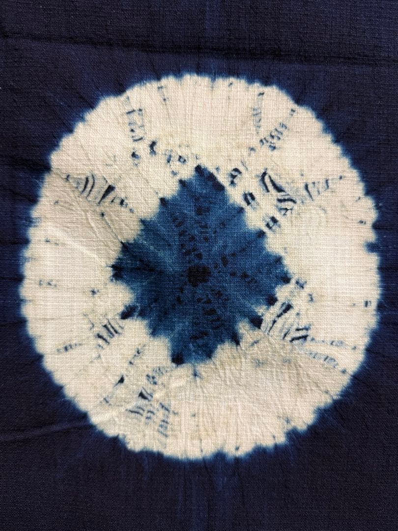 N4「片野絞り」民藝 藍染絞り職人 片野かほり 藍染絞り布 大丸百貨店出品