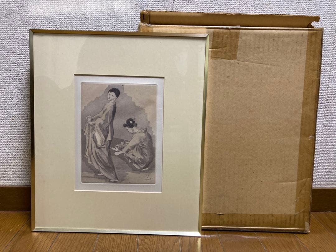 藤田嗣治】 1926年作 エッチング 「お梅さんの三度目の青春