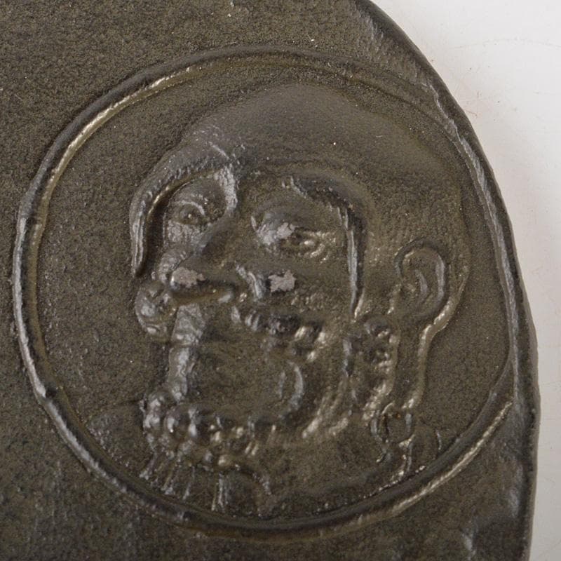 Y3122-84 津田永寿作 鋳銅 魚文 飾皿