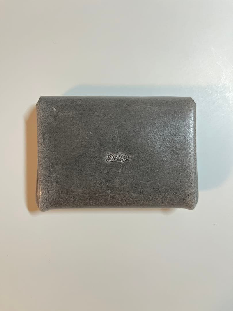 Delife / Minimal wallet グレー レザー ミニ財布