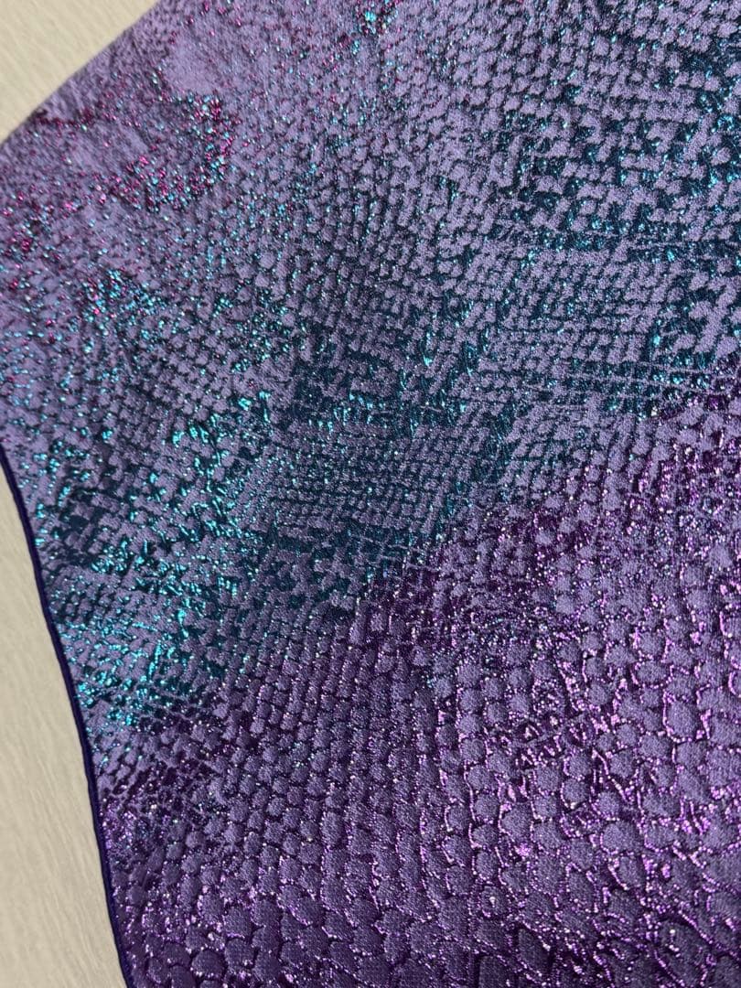 大人兵児帯【ブラックリリー】【クロコダイルパープル】のセット