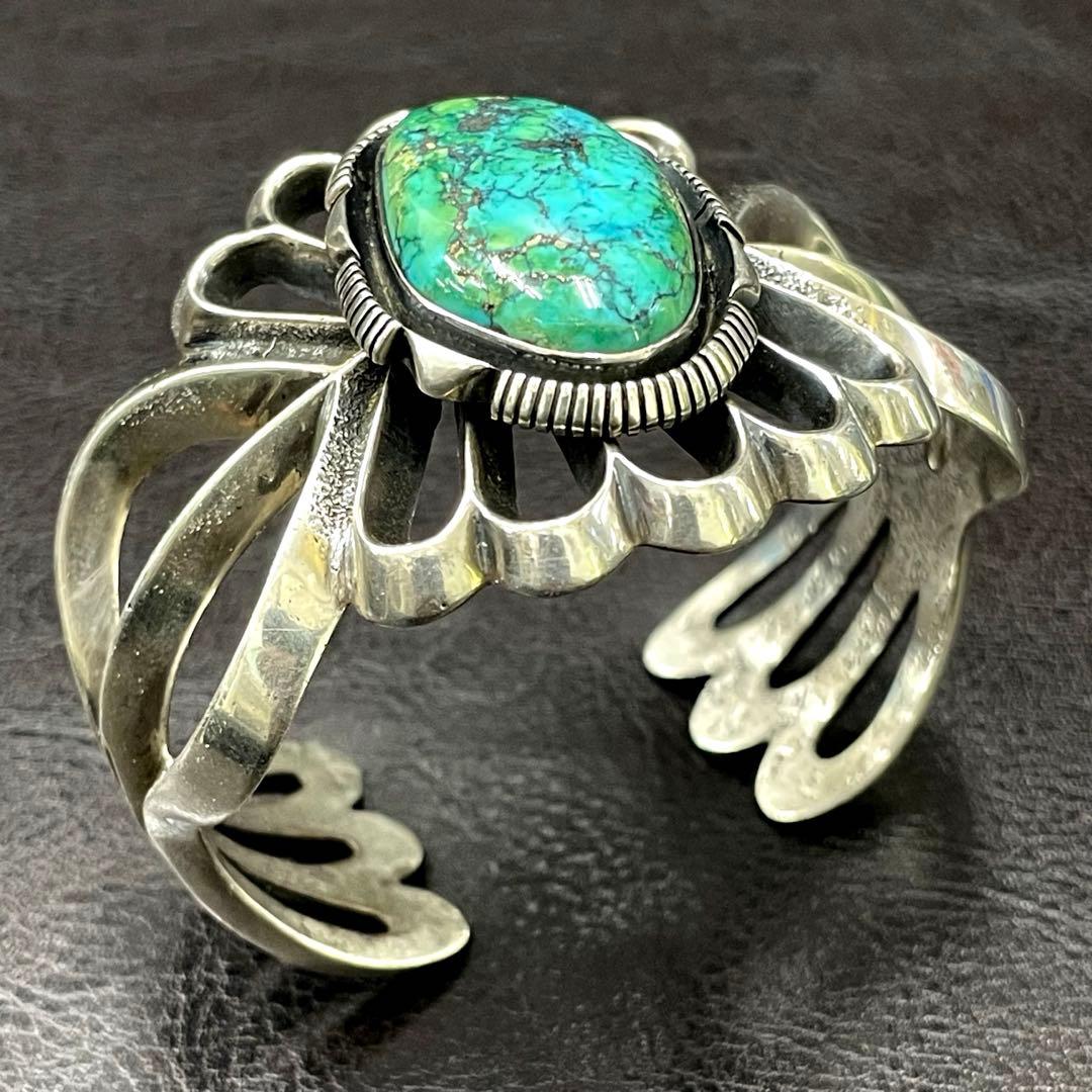 ナバホ族 アーロンアンダーソン ターコイズ SILVERバングル