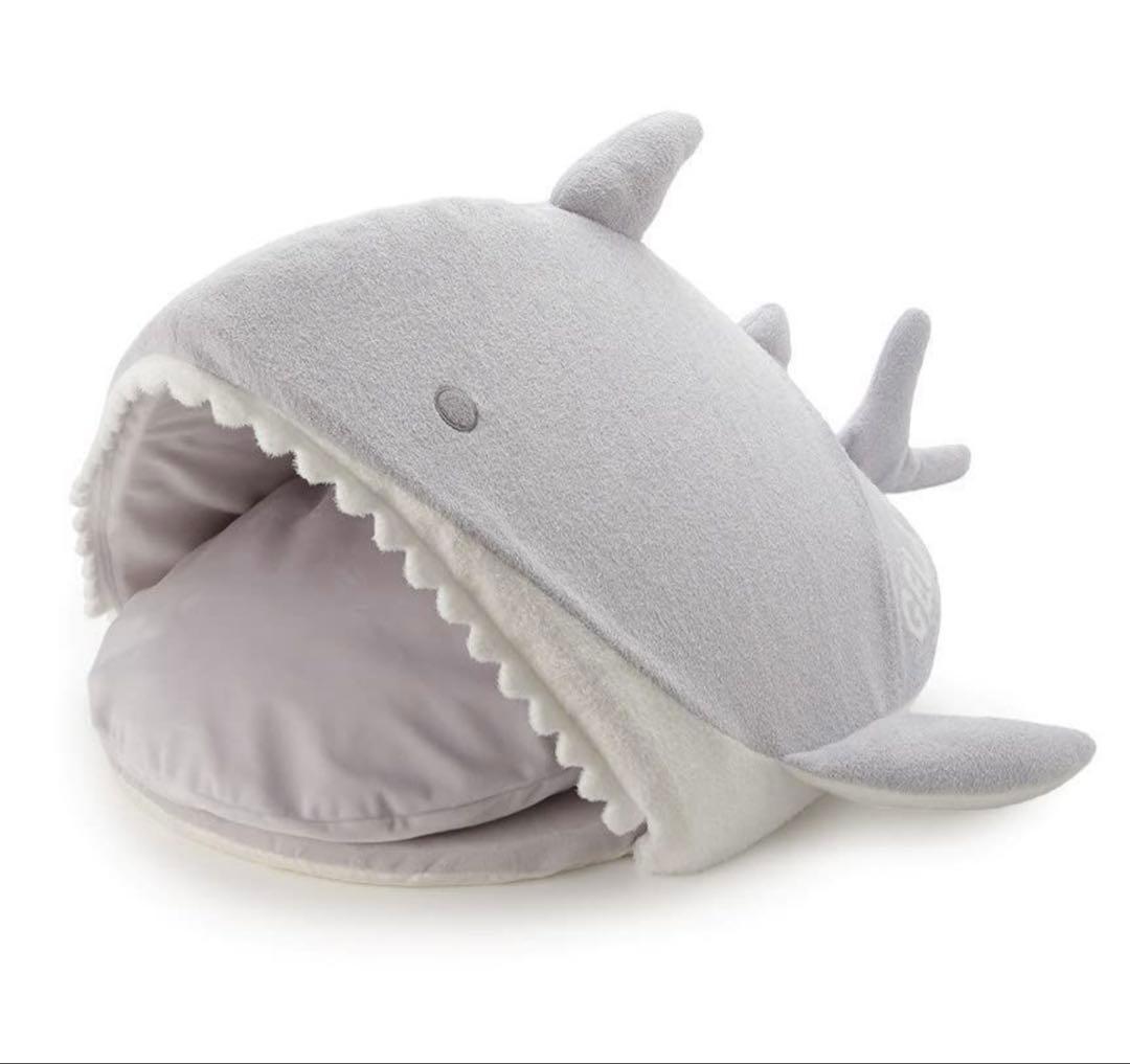 新品未使用 ジェラートピケ 犬猫用ペットハウス ペットベッド サメ