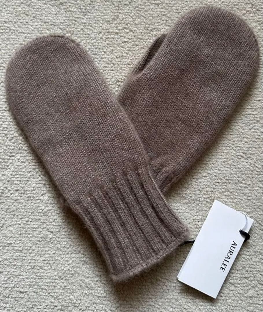 AURALEE】 Cashmere Knit Lether Gloves 特別