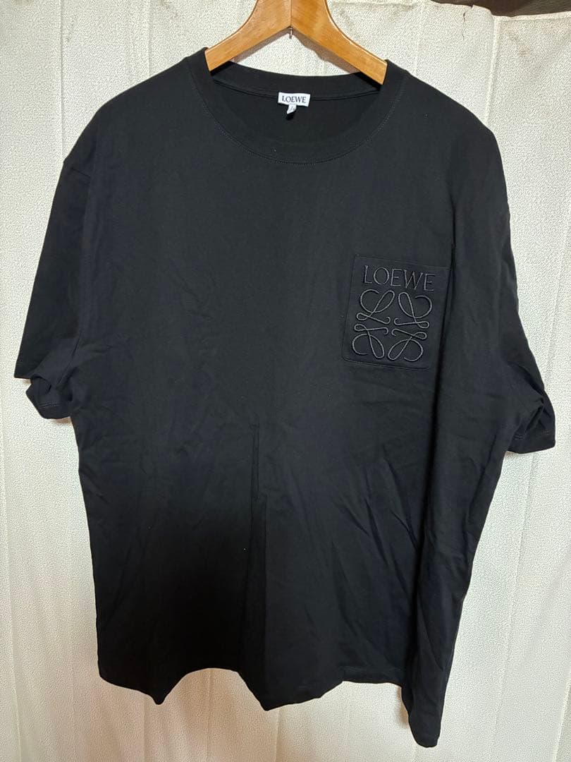 LOEWE アナグラム　ポケット　Tシャツ　ブラック　XL LOEWE アナグラムブラック ポケットTシャツXL
