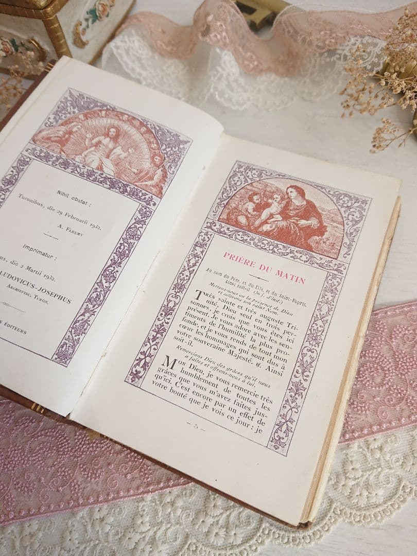 フランス アンティーク： 聖書 missel 祈祷書 ミセル