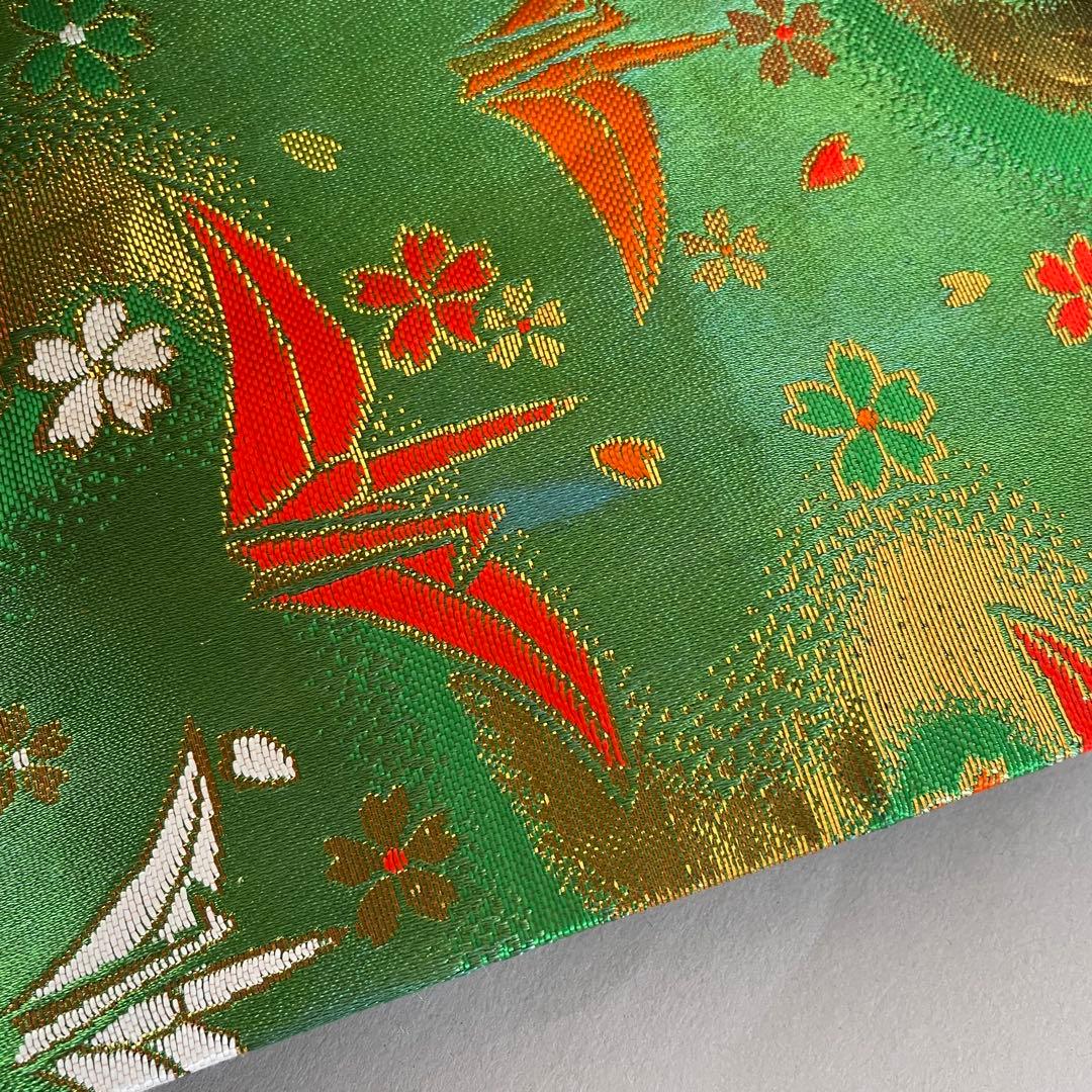 七五三　７歳　正絹　部分絞り入り　お着物セット　大寸作り帯コーデ