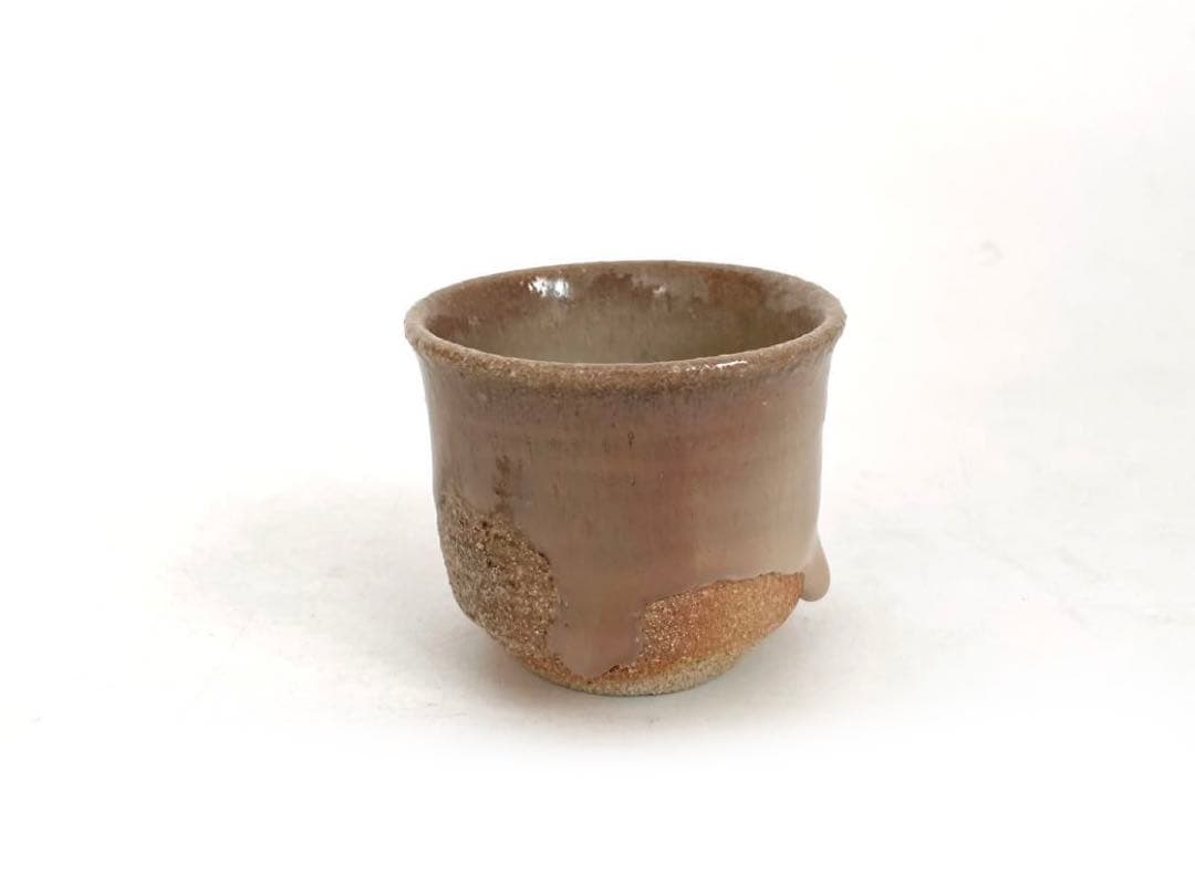 陶芸家　西岡小十　斑唐津　ぐい呑　共箱　まだら　古唐津