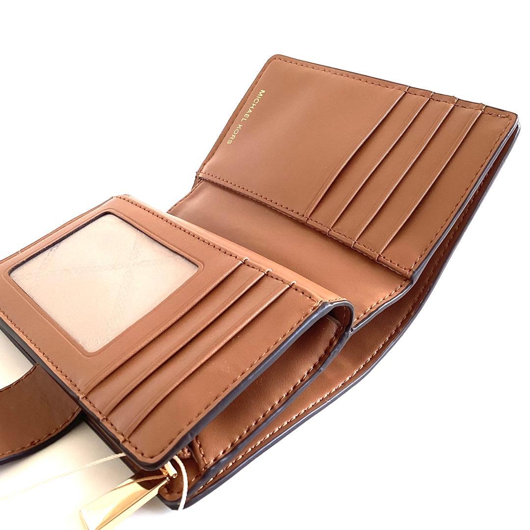 MICHAEL KORS 二つ折り財布 ホワイト/ブラウン - メルカリ