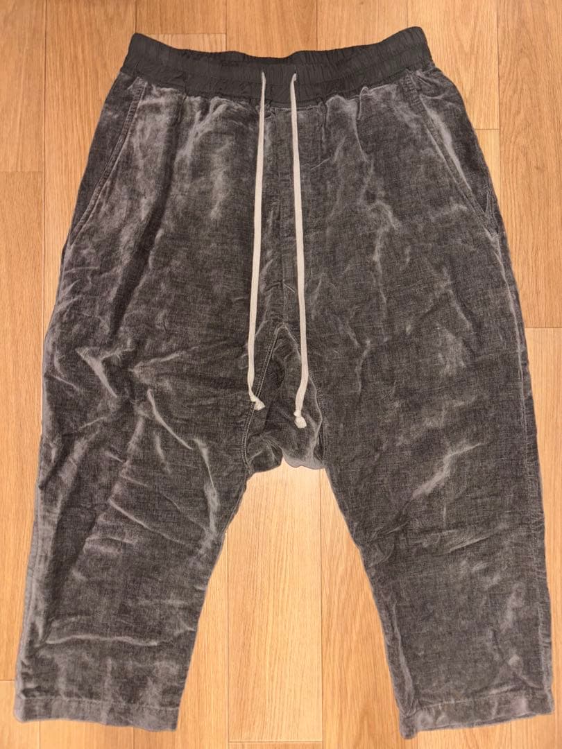 16AW RICK OWENS ベロア ベルベット クロップド サルエルパンツ 16AW RICK OWENS ベロア ベルベット クロップド サルエルパンツ