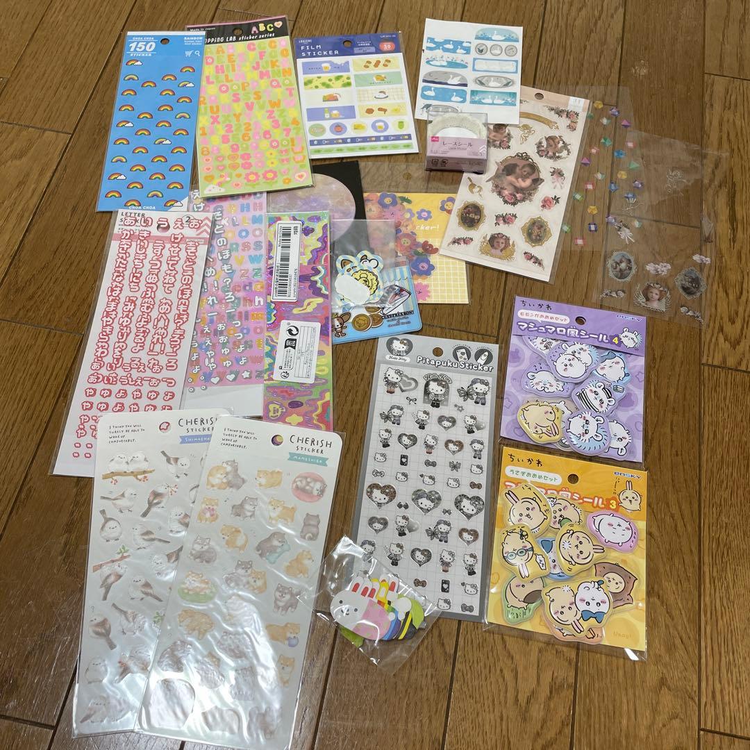 シール まとめ売り ちいかわ マシュマロ風 ハローキティ ステッカー 百