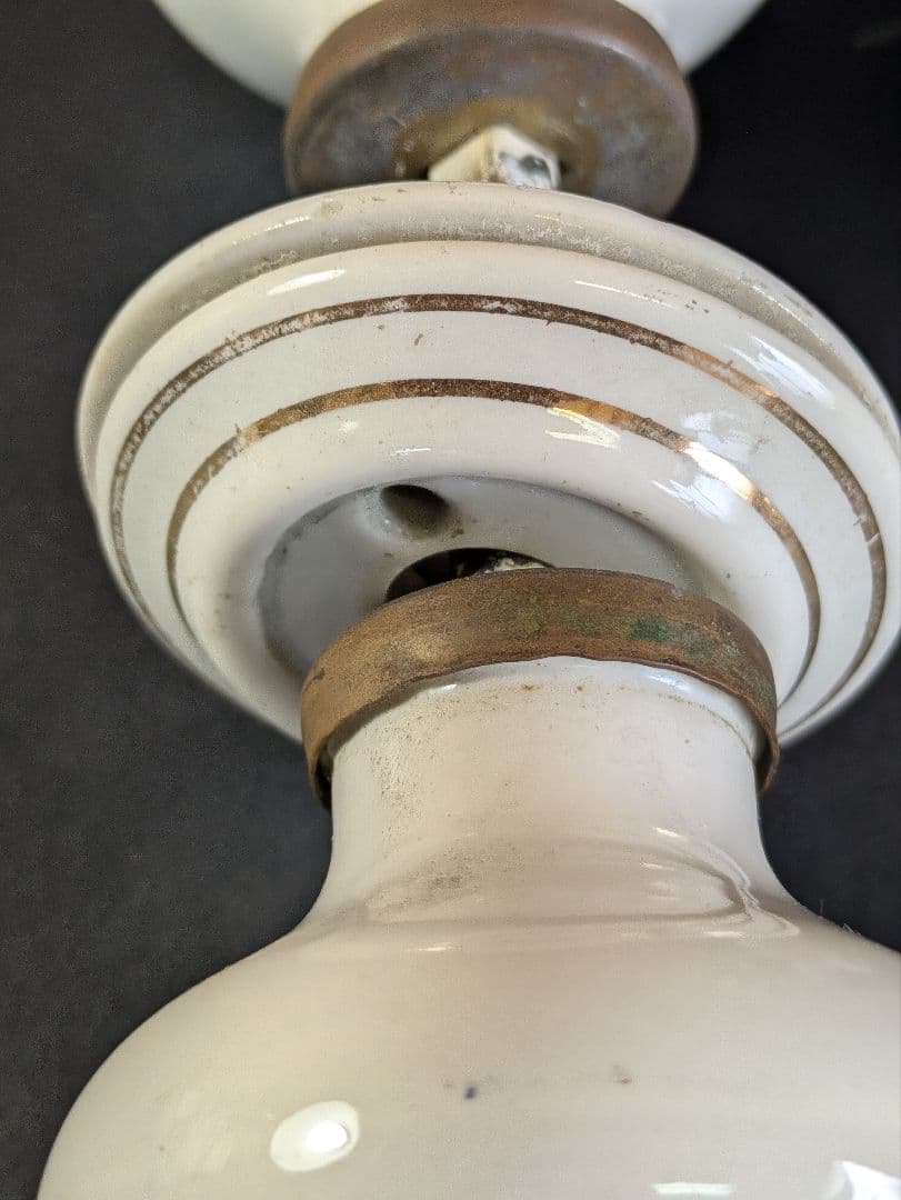 イギリス アンティーク 建材 ドアパーツ 陶器製 ドアノブ 握り玉 孔雀