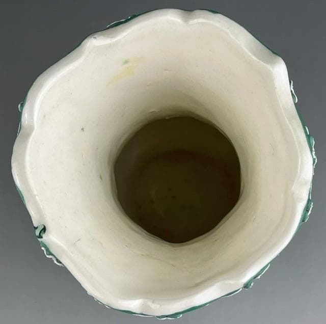 希少】オールドニッポン 緑地藤紋一陳盛り花瓶 アールヌーボー様式