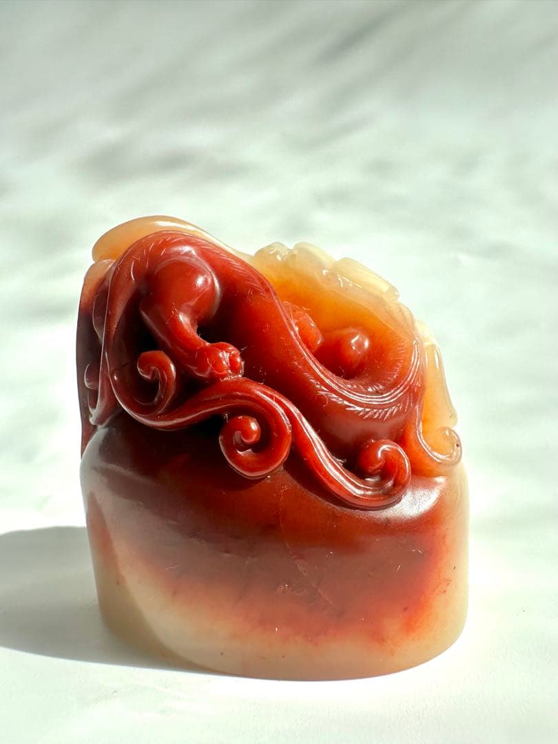 螭虎献瑞】 古獣 美品 寿山石 高級印材 篆刻 印石 印石