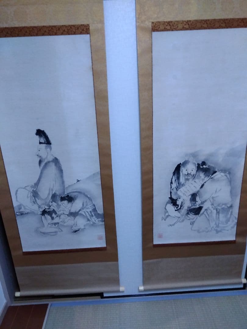 掛軸 人物画 曾我蕭白