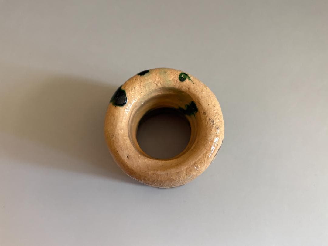 14代楽吉左衛門 覚入 織部釉玉絵 蓋置 久田宗也 尋牛斎書付 茶道具 表