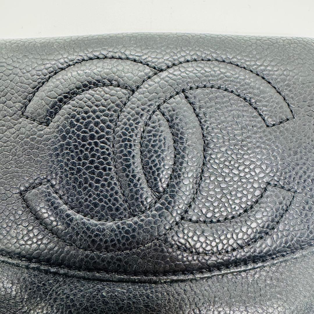 ✨CHANEL✨シャネル✨レザー✨ブラック✨ココマーク✨2つ折り財布✨