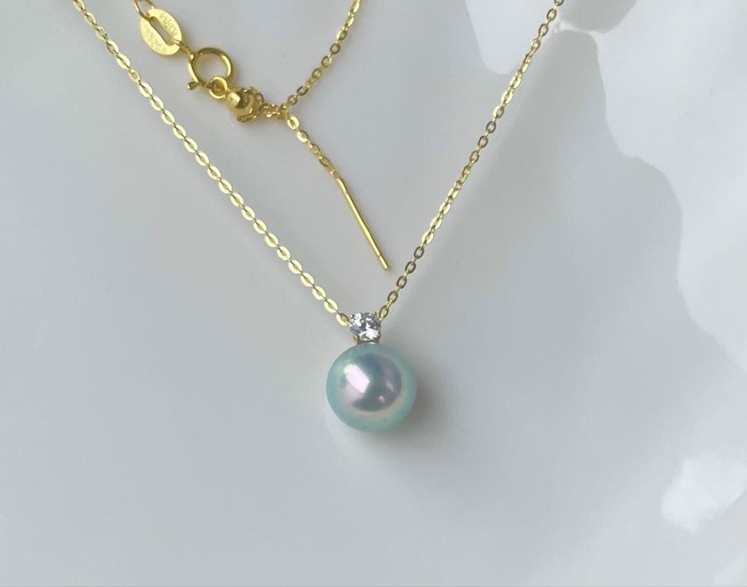 黒蝶真珠 K18ペンダントトップ モアサナイト 奇跡の一粒 南洋パール