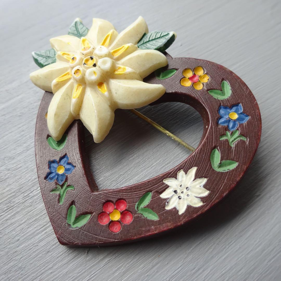 1950's ヴィンテージ ブローチ エーデルワイス ユーロ ブロカント