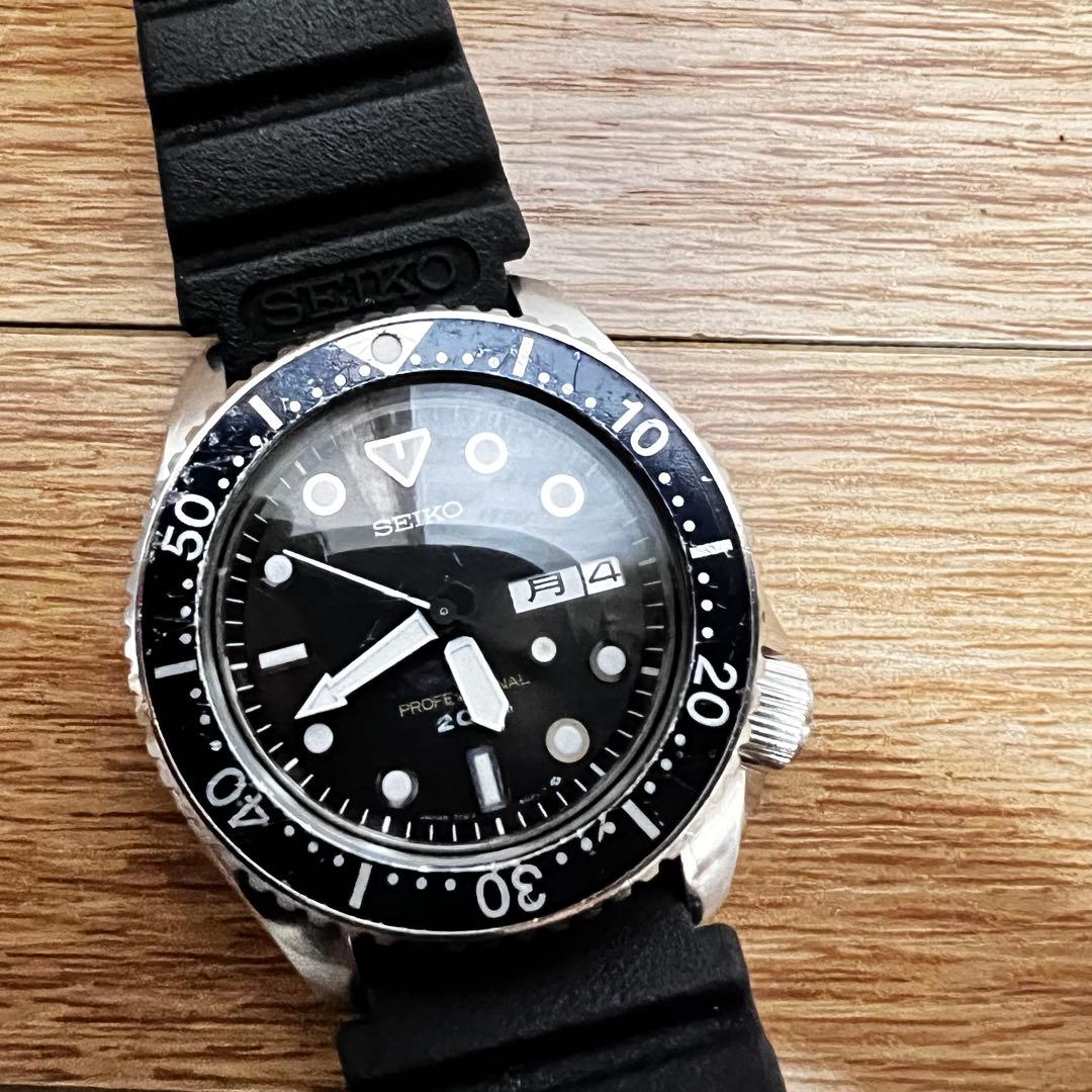 希少価値　初期1986年製 精工舎　稼働ビンテージダイバー 200mベルトセット