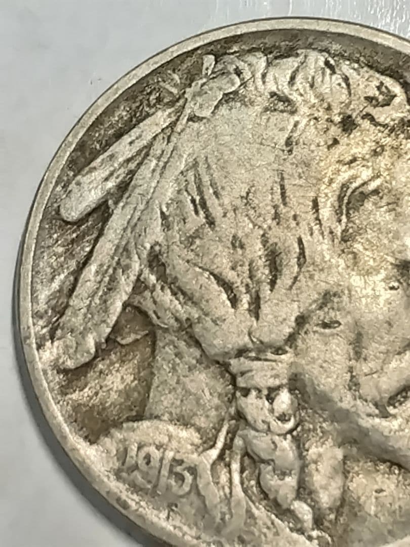 fv01 エラー硬貨 1913年-. インディアンヘッド 5セントコイン 盛り土