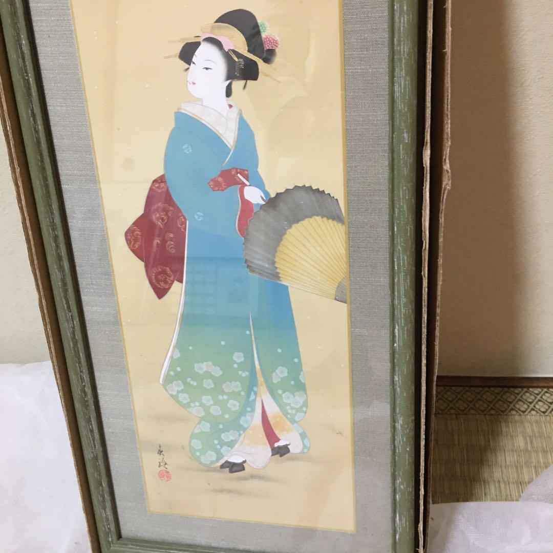 版画美人画小泉春玲作品　冬