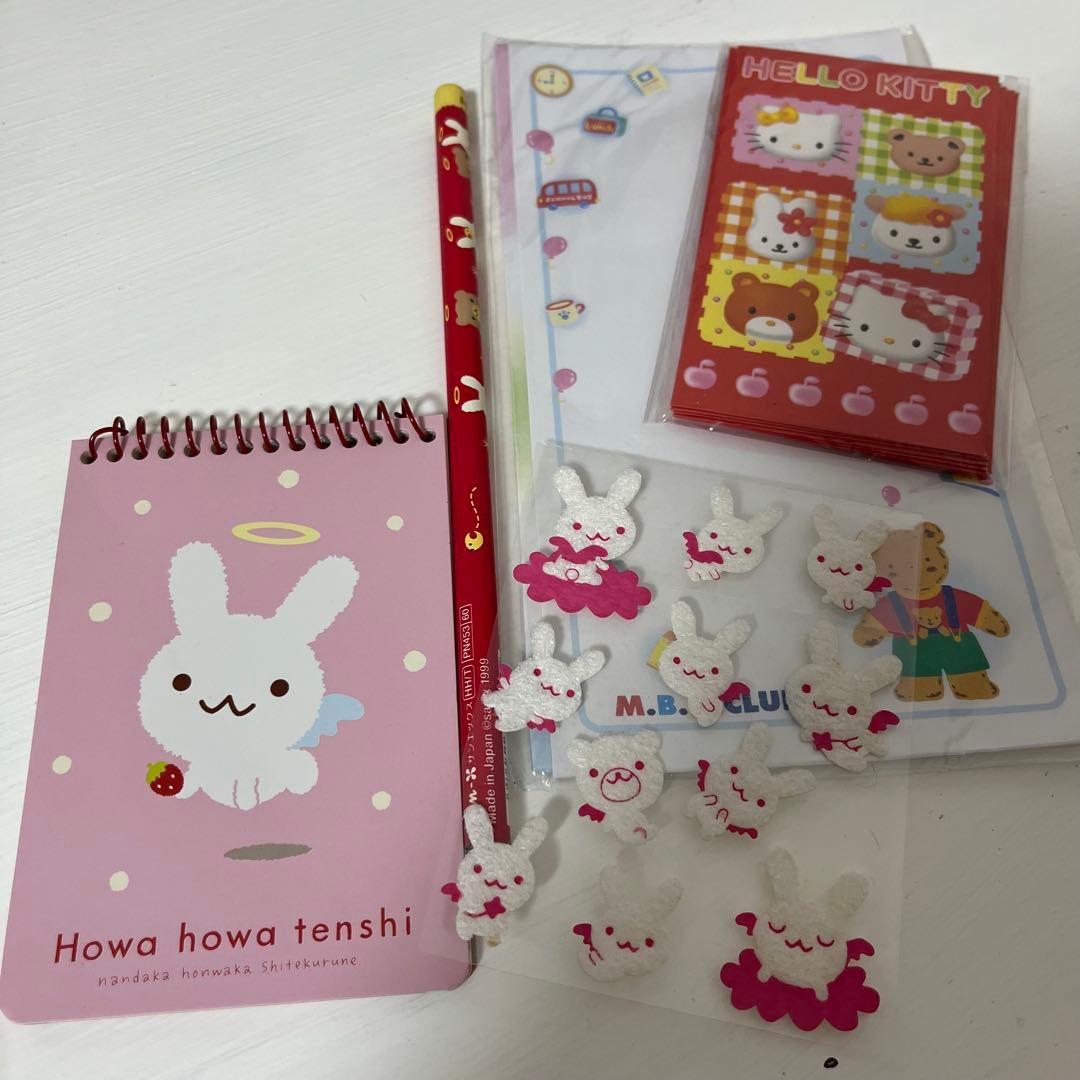 平成レトロ サンエックス うさぎ メモ帳 シール 鉛筆セット おまけ付き