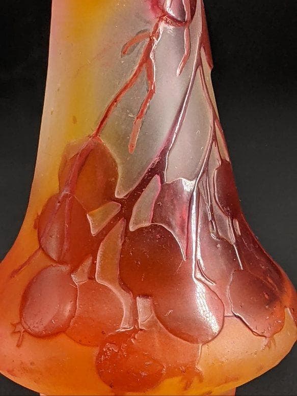 ◇スターガレ ミニアチュール花瓶/多層被せガラスカメオ彫りEmile Galle