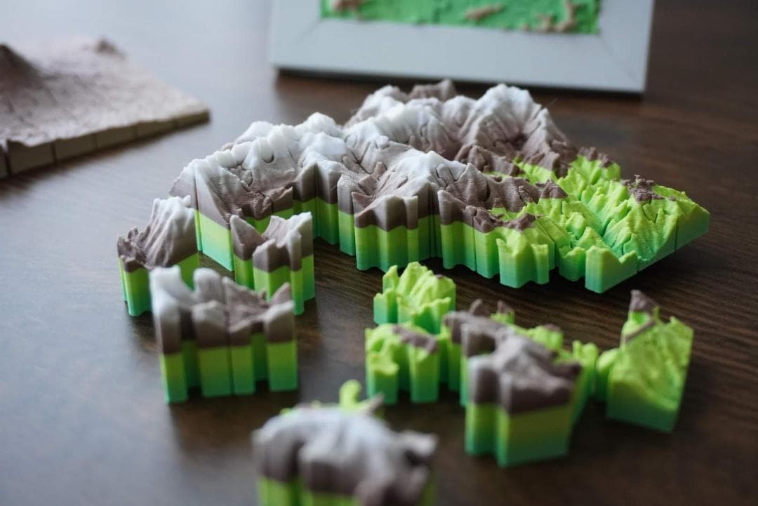 百名山立体パズル】1-100 全ての山セット【専用スタンドケース付き