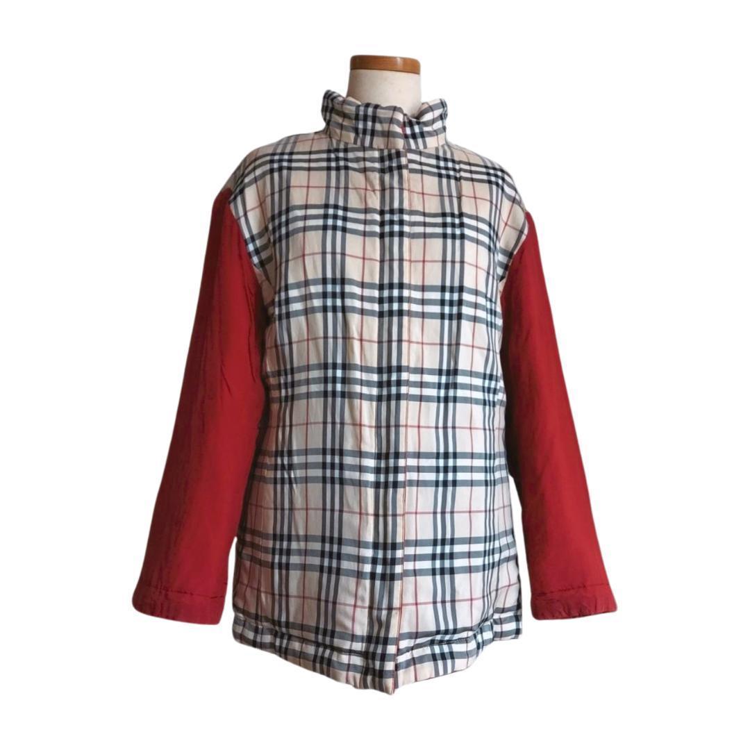 バーバリー キルティングコート 軽量 ノバチェック 赤 ベージュ