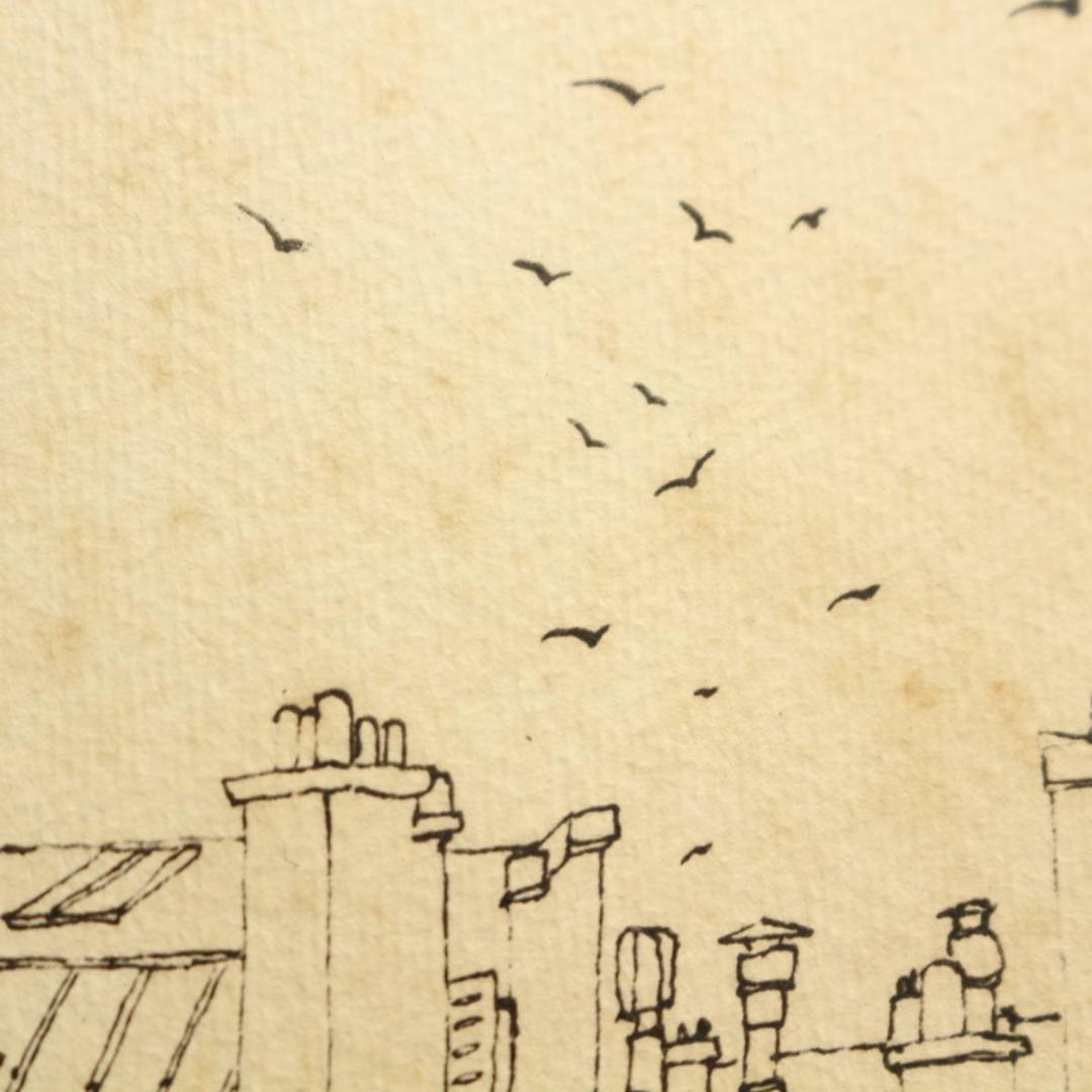 PARIS』作者不詳 リトグラフ 石版画 直筆サイン パリの風景 ヴィンテージ