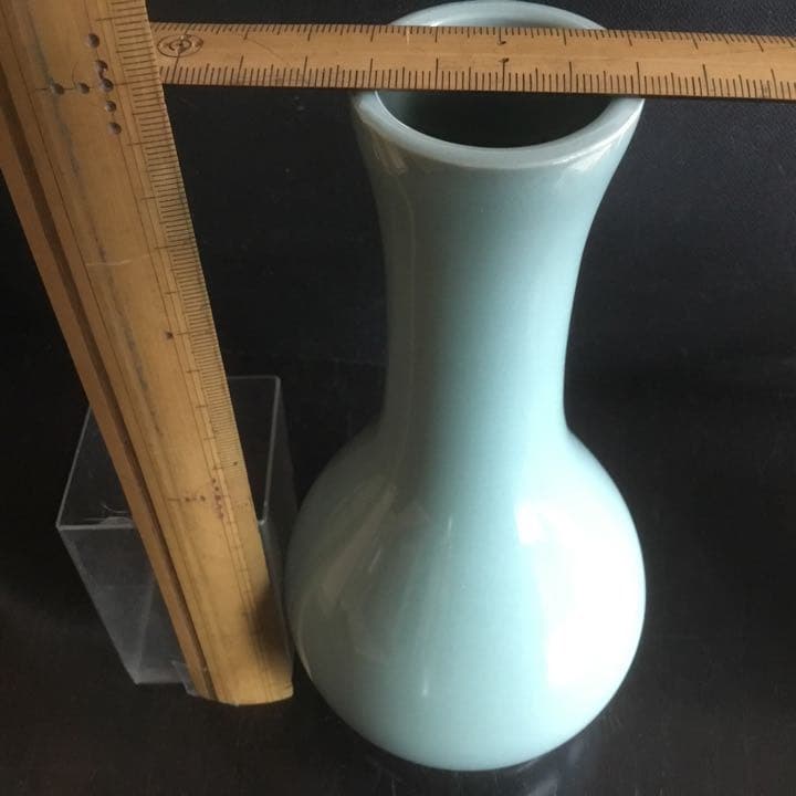 諏訪蘇山　青瓷　花入　供箱