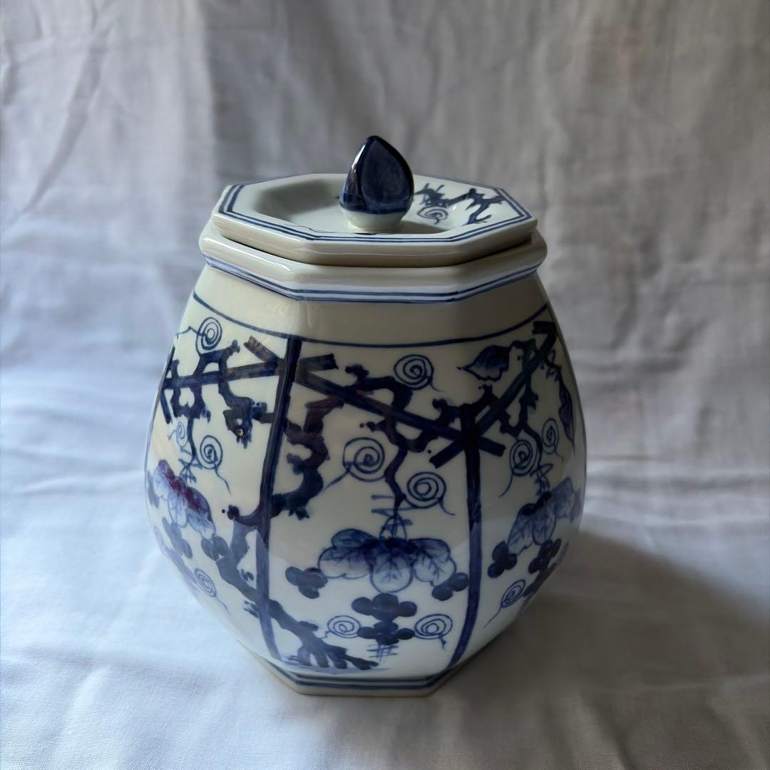 染付 青い葡萄柄 八角形 水差し - メルカリ