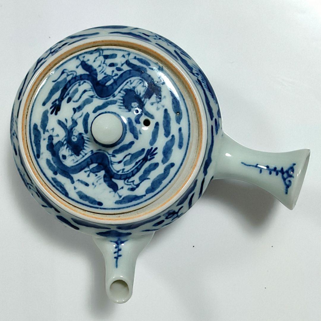 ○5388#0110 九谷焼アンティーク・レア茶道具茶器龍紋古染付セット0608