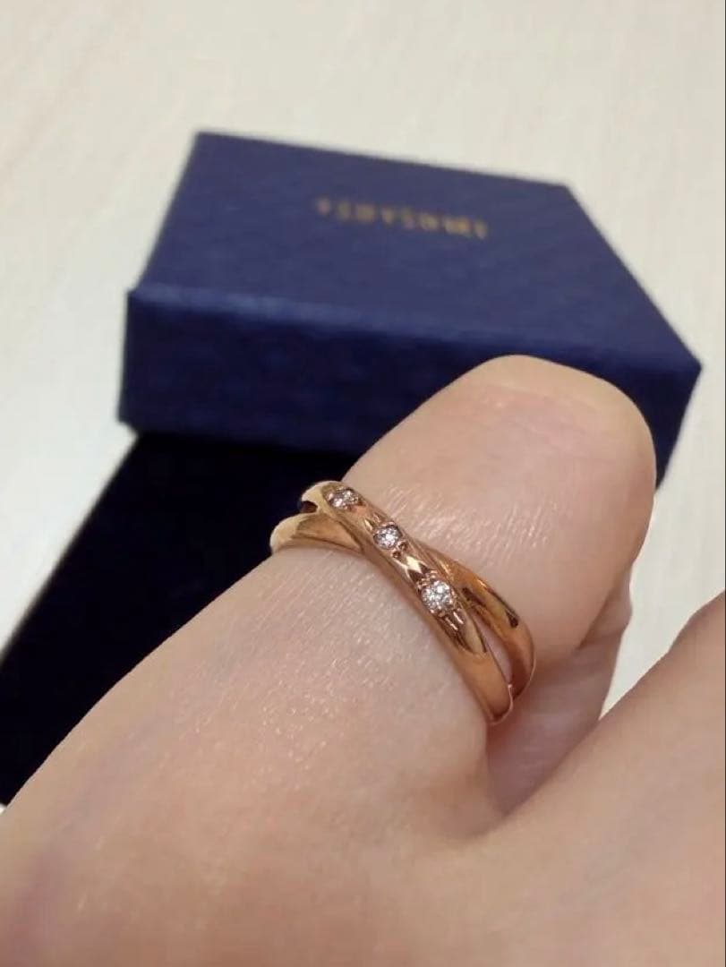 TSUTSUMI ローズゴールド ピンキーリング クロス