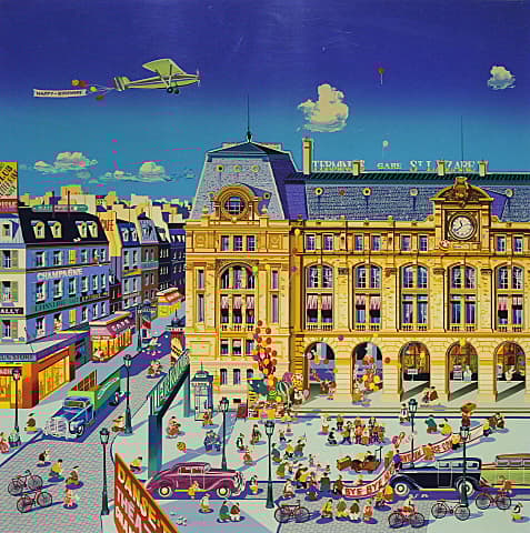 ヒロヤマガタ【サンラザール駅】 1986年 シルクスクリーン - メルカリ