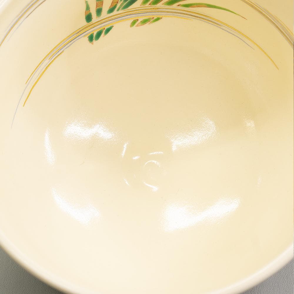 京焼 平安 中村秋峰 茶碗 仁清写 黄菖蒲絵 共箱 茶道具 抹茶碗
