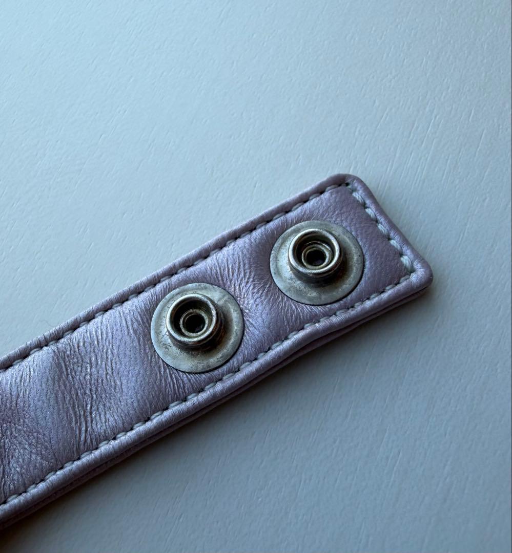 クロムハーツ　レザークロスボールブレスレット　ピンク