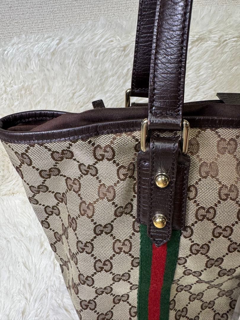 れ*な様 ✨美品✨グッチハンドバッグ GG柄シェリーライン　肩掛けベージュ系A4