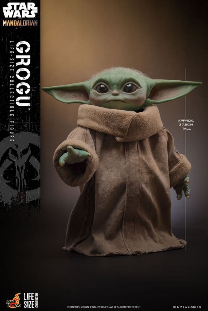 【美品】グローグー　キャリーバッグ付　ライフサイズ　マンダロリアン　ホットトイズ