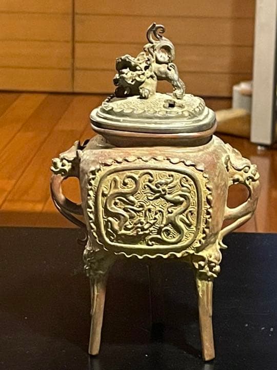 高岡銅器 獅子香炉 二上常太郎（号 元威）