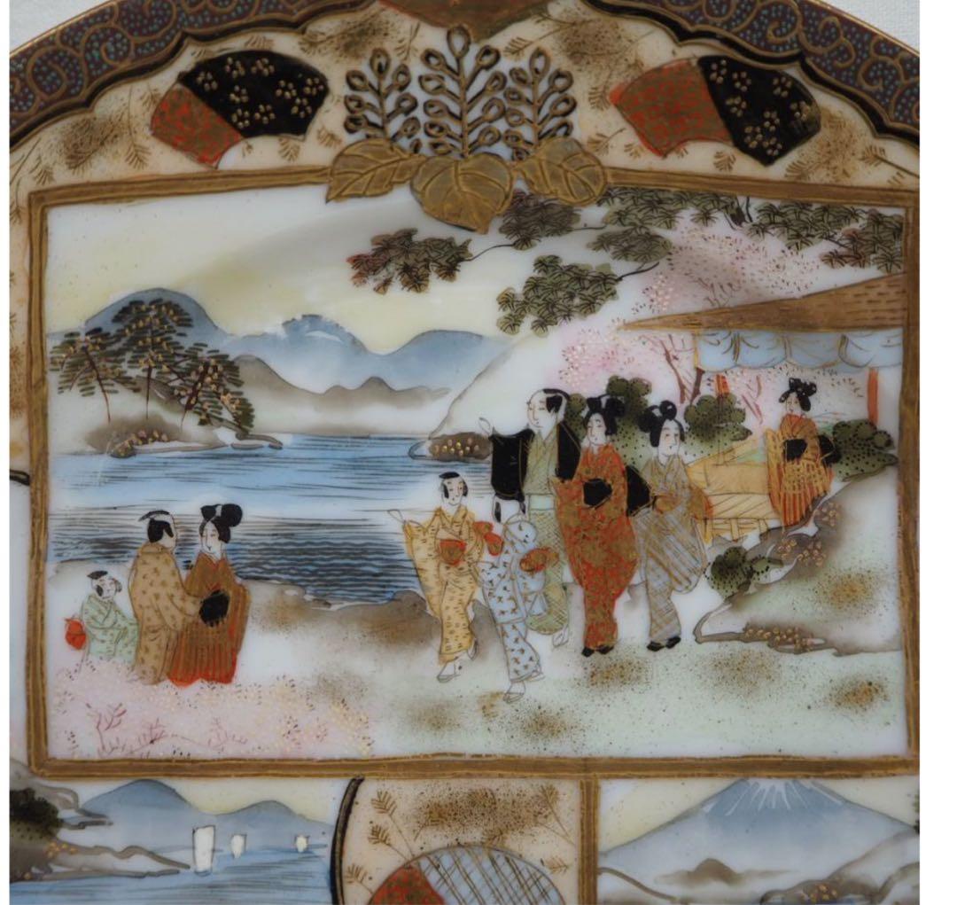 送料無料　明治時代　加賀国奥？製　九谷焼細密絵皿　径18ｃｍ