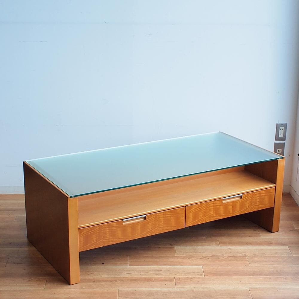 カリモク/karimoku ガラス天板 センターテーブル 引出付き