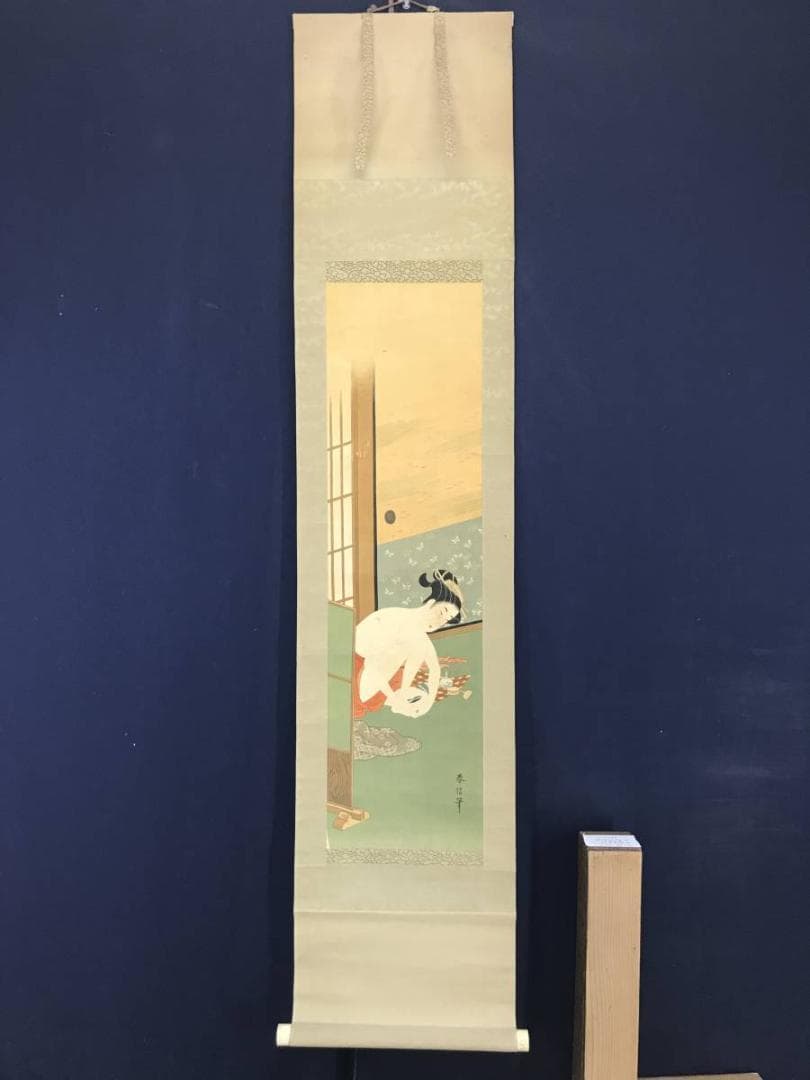 【複製】鈴木春信/浮世絵美人図/美人画/工芸品/掛軸/名家伝来/AC-546