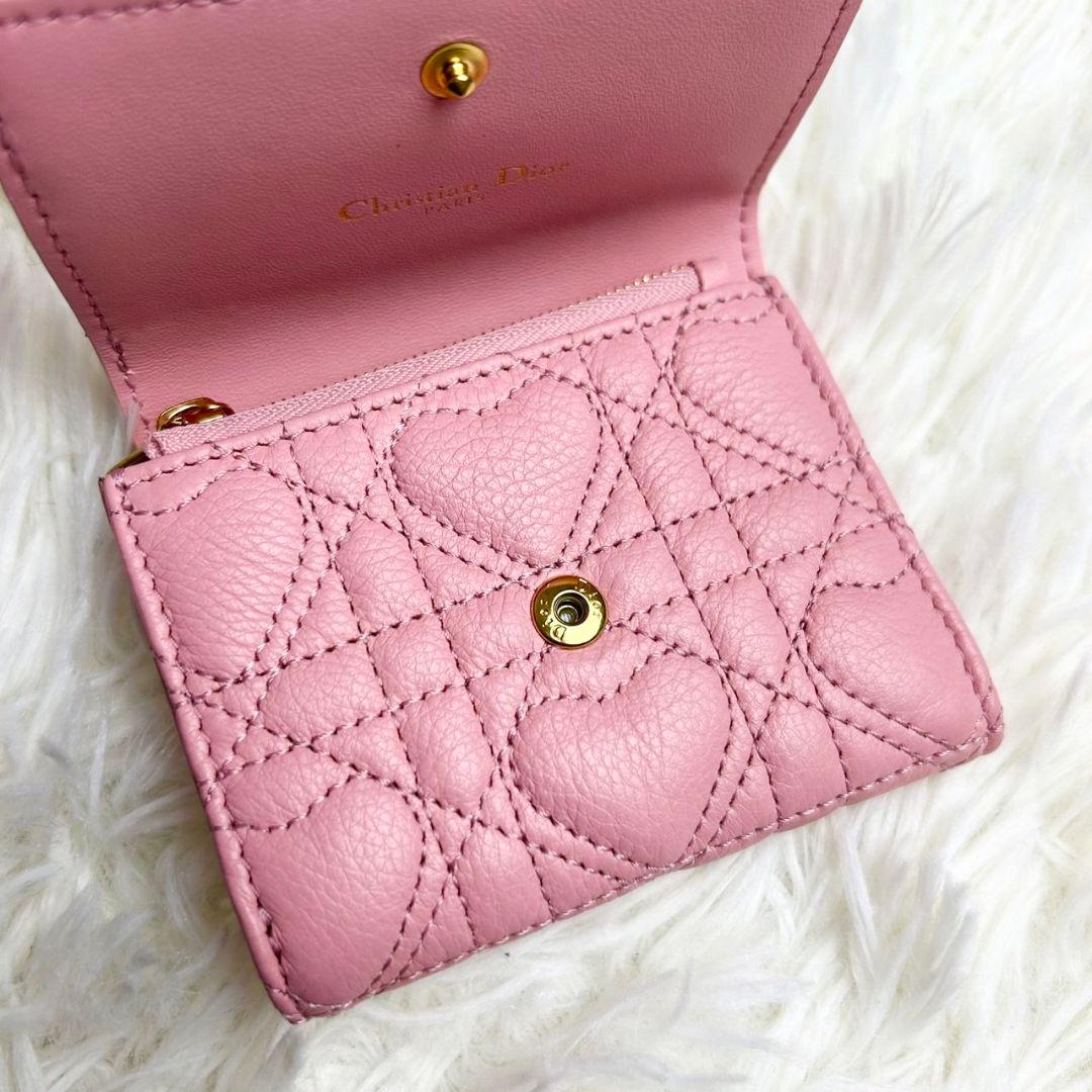極美品☆日本限定完売品】Dior ハート キルティング 三つ折り財布 カロ