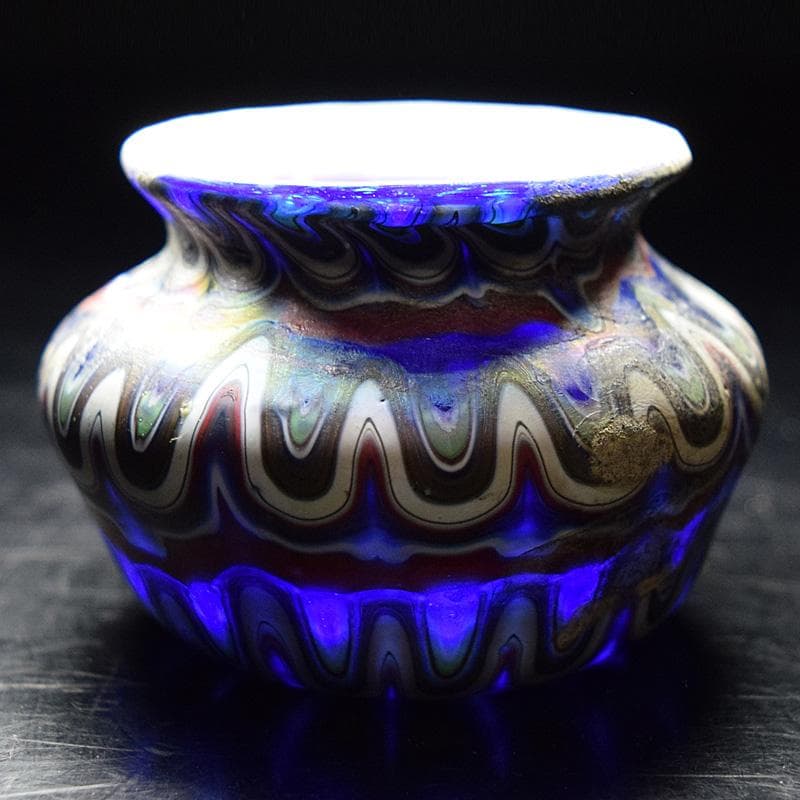 アンティーク 古代 ベネチアンガラス ローマン硝子 古壷 V R7612