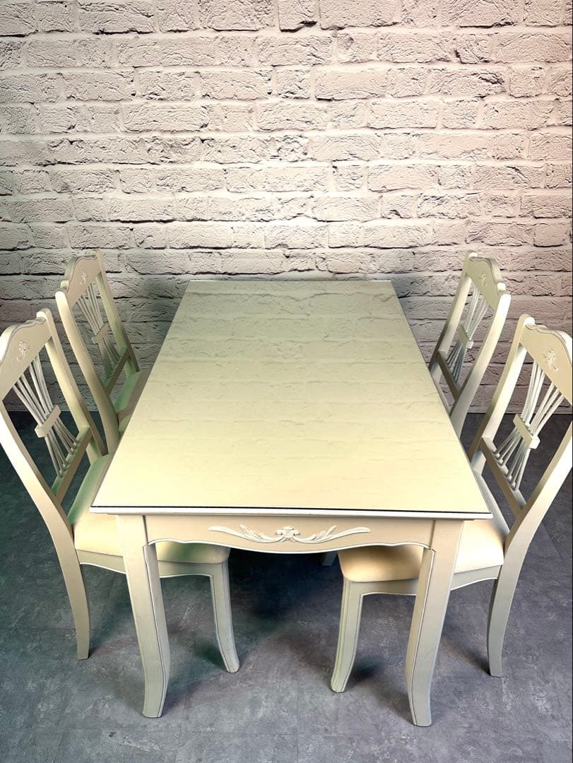 【フランス製】Country Corner ダイニングセット　テーブル＋椅子4脚